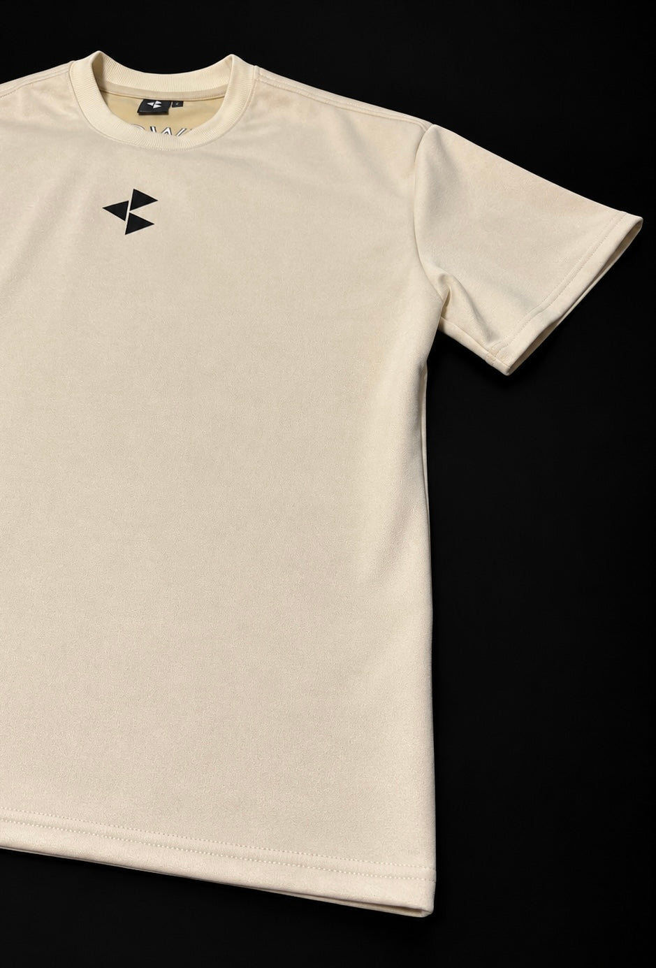 TD1WORLD Engineered Winter Tee in Luxury Beige, front, black embroidered chest logo