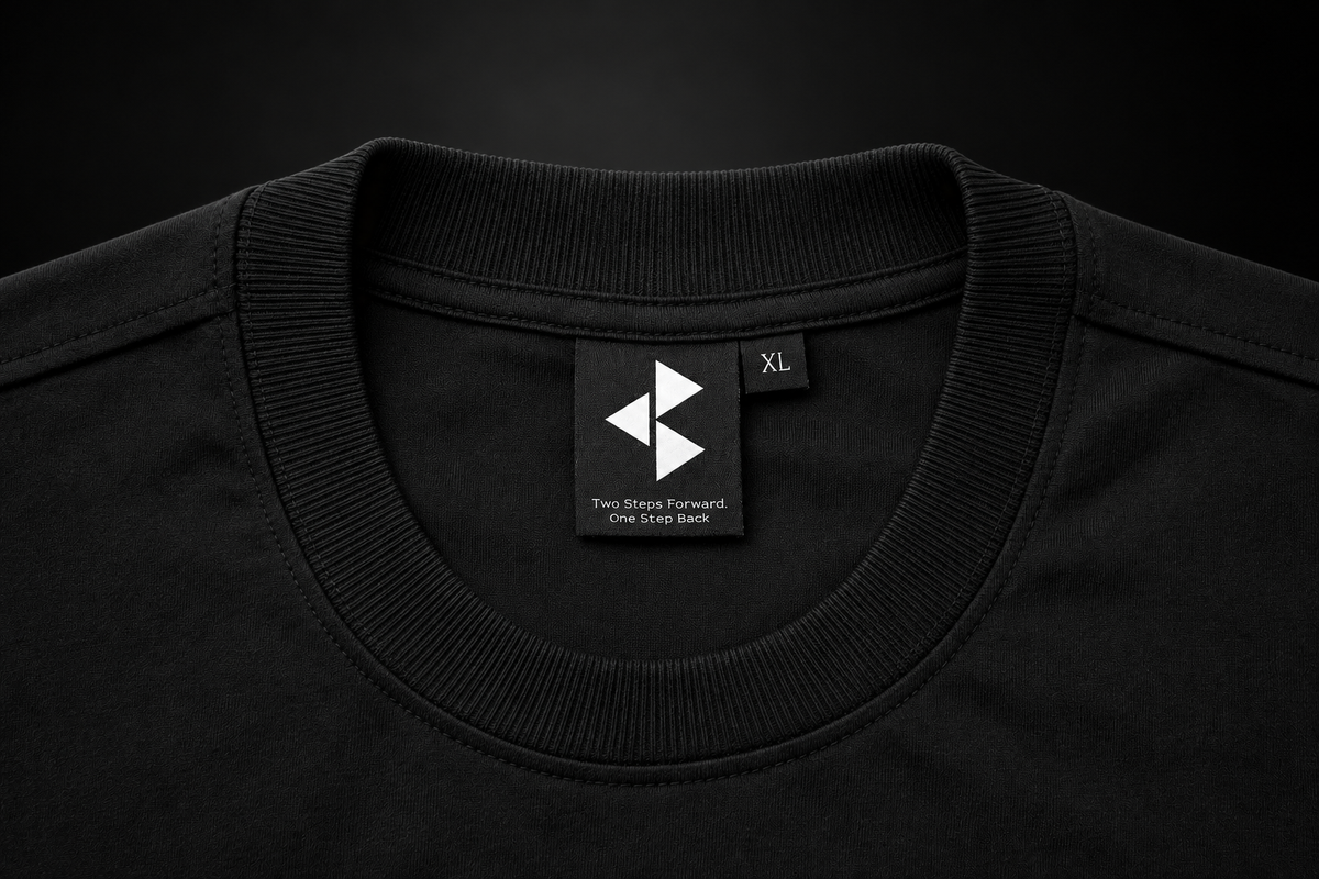 TD1WORLD Engineered Winter Tee in Murdered Out Black, ribbed collar and woven neck label